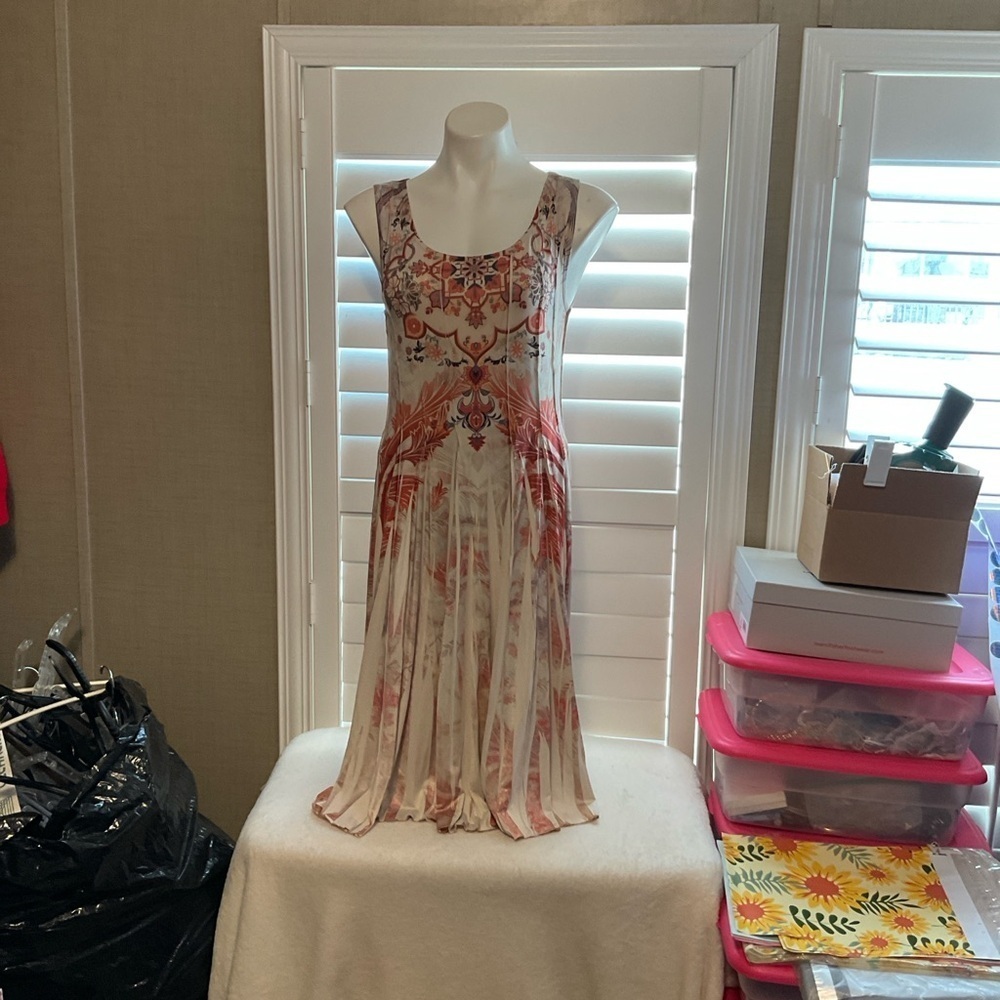 Style & Co. Floral Maxi Dress in Pink and Cream